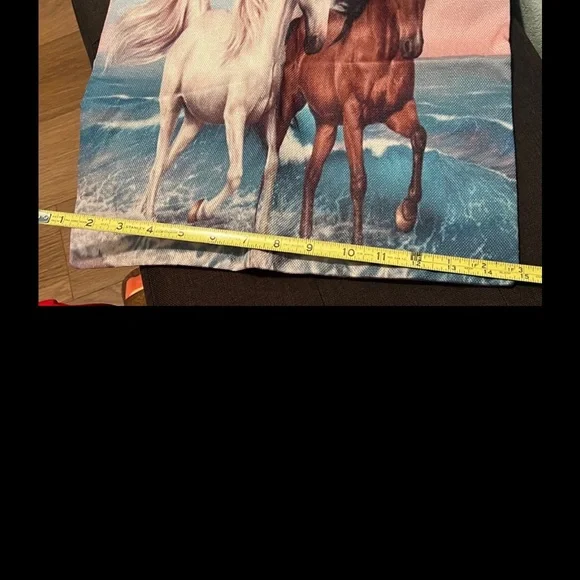 #1091* Horse Print Tote Bag with Black Straps - Picture 3 of 5